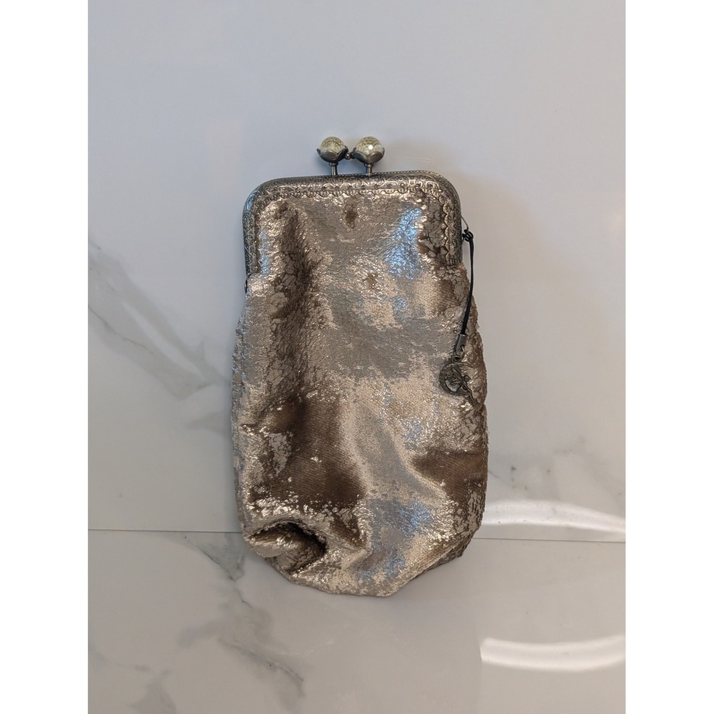 Metallic Gold Kiss Lock Sunglasses Case Fairy Charm Pouch Bag